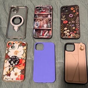 Assorted Floral & Solid Purple iPhone Cases - Set of 6